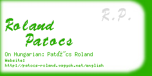 roland patocs business card